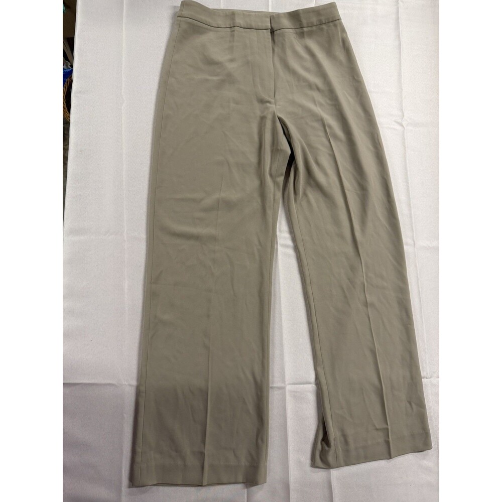 H&M Women’s Wide Leg Trousers Size 10 Beige Tan High Rise Stretch Corporate Chic